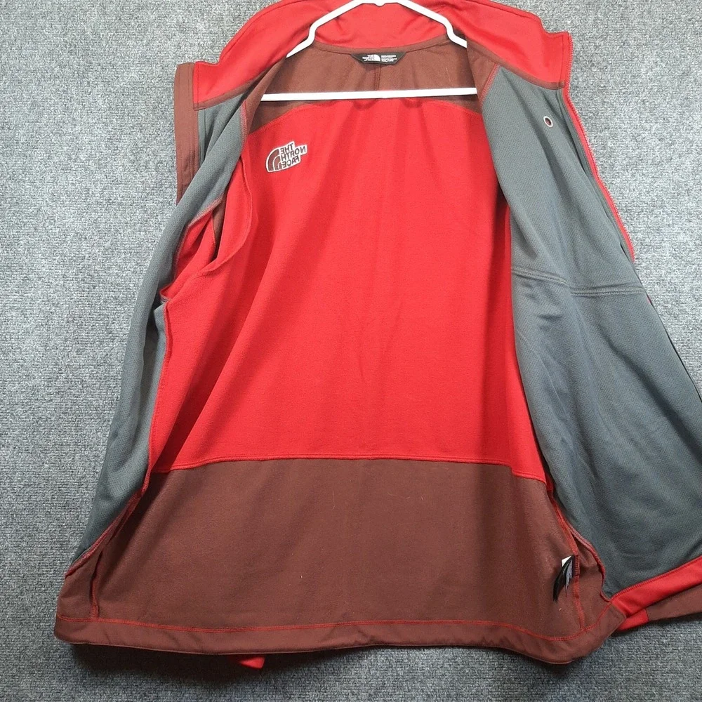 The North Face Fleece Jacket Men's 2XL Full Zip Lightweight Zip Turtleneck Red